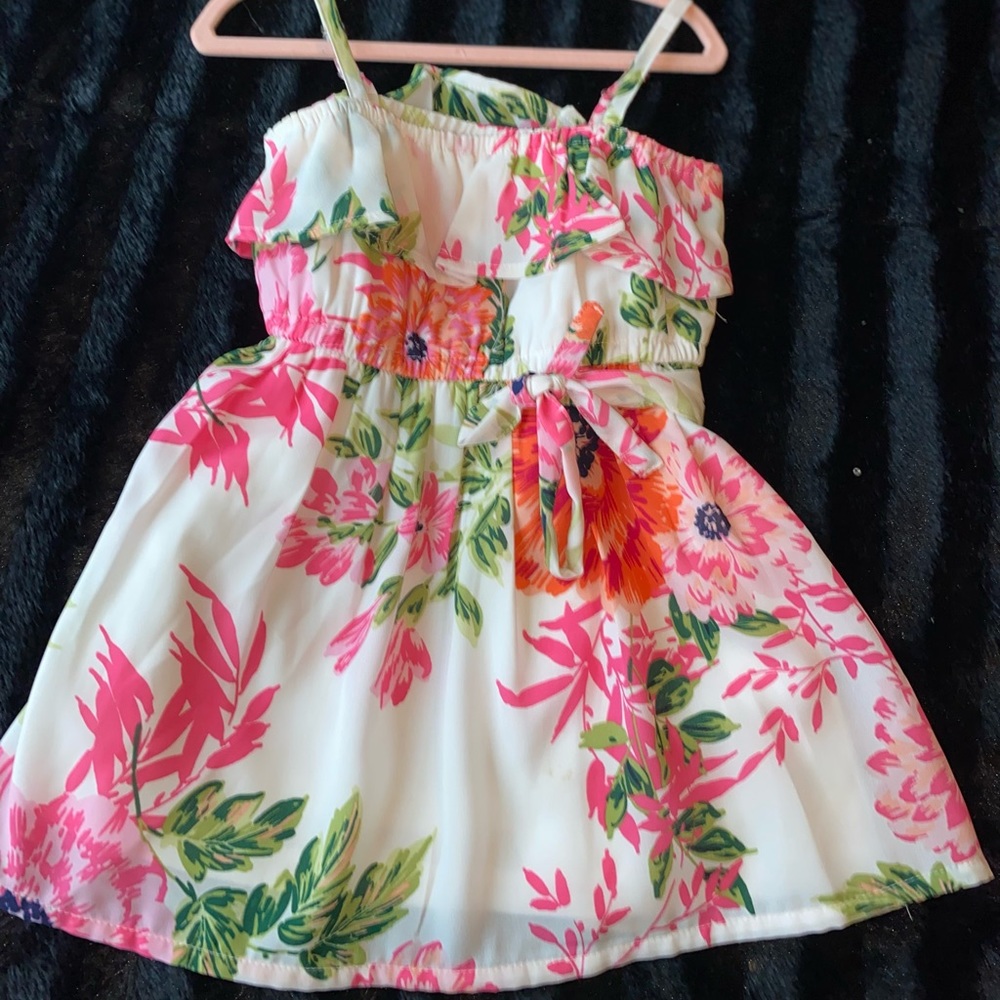 Summer flower strap dress for toddler